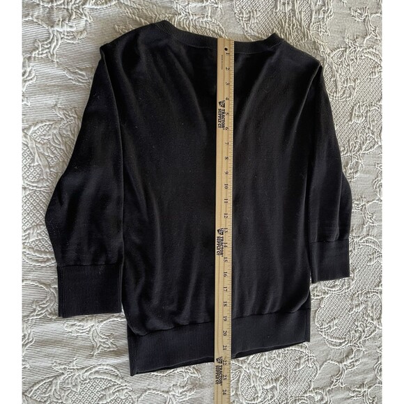 Kate Spade NY Jeweled Sweater Black Button Up 100% Cotton Dressy Ladies Medium - Picture 4 of 10